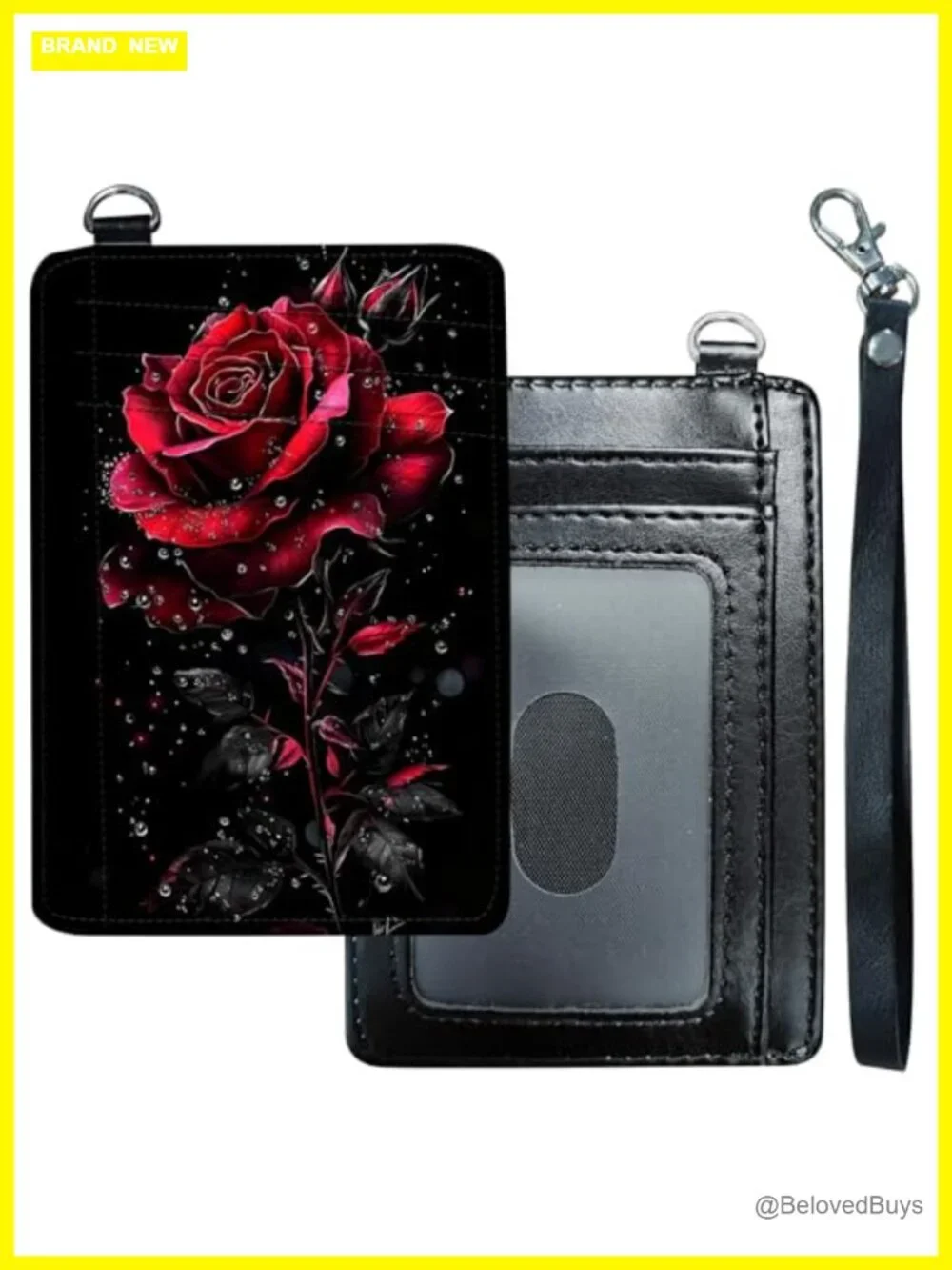 Slim Minimalist RFID Blocking Wallet with ID Window for Women Men Faux Leather